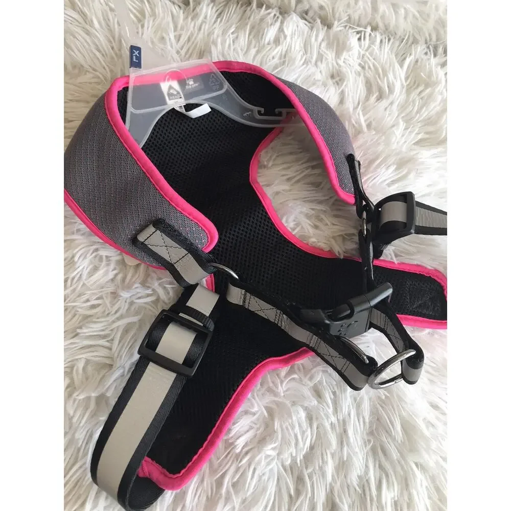 TOP PAW Comfort Dog Harness W Rainbow Reflective Material Pink Black Grey XLarge